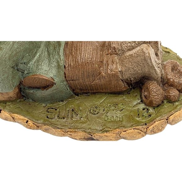 Tom Clark Gnome SLIM Signed Figurine #12 Gym Exercise Push-Ups Fitness 1989 COA - Picture 6 of 9